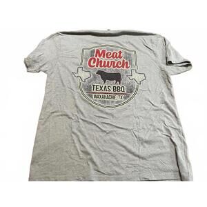 Meat Church BBQ Gray Graphic T-Shirt Size XL